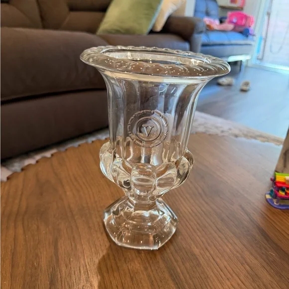 Vintage Val saint Lambert Belgian crystal Vase 9’’ hight
